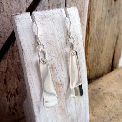 Silver Earrings made from Original Silverware
