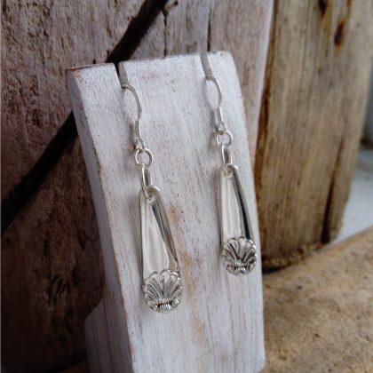 Silver Earrings made from Original Silverware