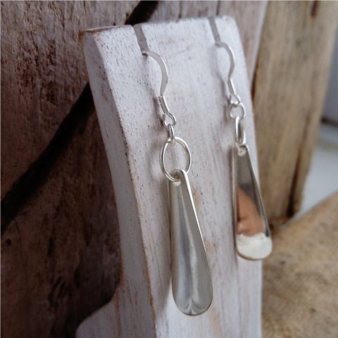 Silver Earrings made from Original Silverware