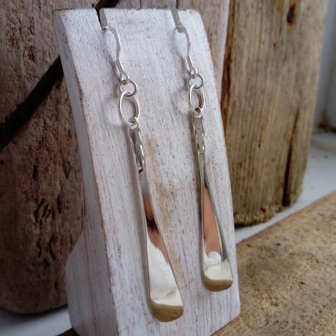 Silver Earrings made from Original Silverware