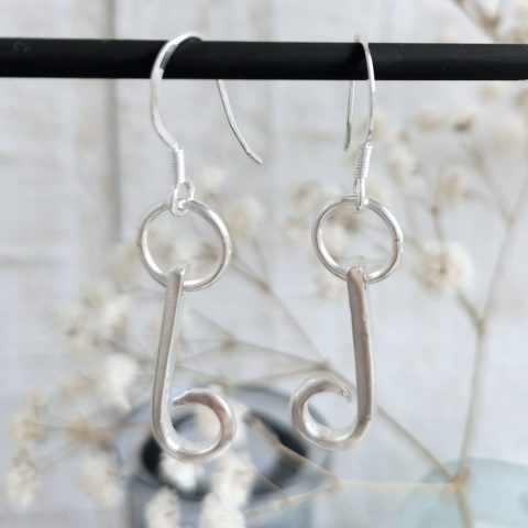 Silver Earrings made from Solid Silver Fork Tines