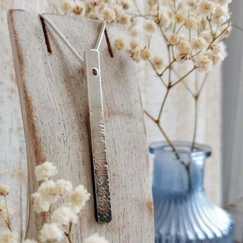 Rustic Silver & Copper Beach Scene Necklace
