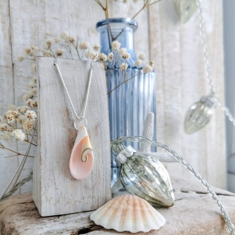 Natural Seashell Silver Necklace