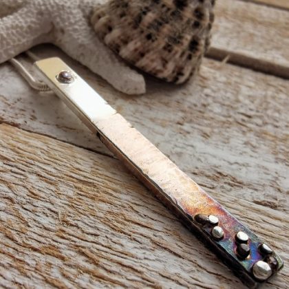 Rustic Silver & Copper Beach Scene Necklace