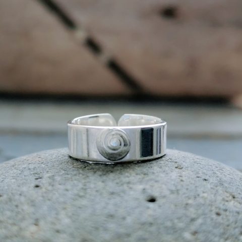 Sterling Silver Adjustable Seashell Ring